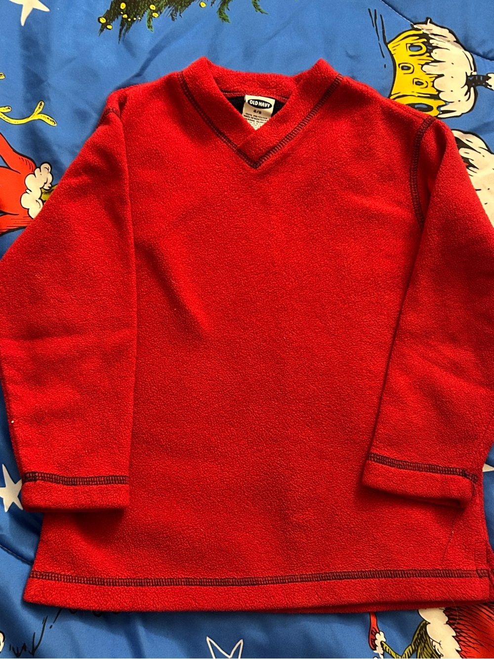 Old Navy Red Kids Pullover V-Neck Fleece